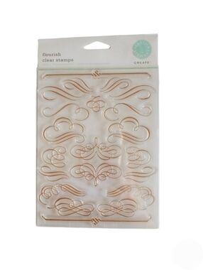 Martha Stewart Flourish Clear Rubber Stamps NIP